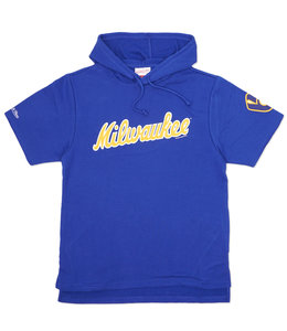 MITCHELL AND NESS BREWERS GAMEDAY SHORT SLEEVE HOODIE