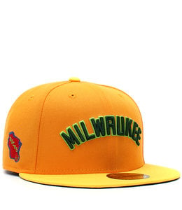 MILWAUKEE BREWERS 40TH SEASON DARK GREEN PINK BRIM NEW ERA FITTED HAT –  Sports World 165