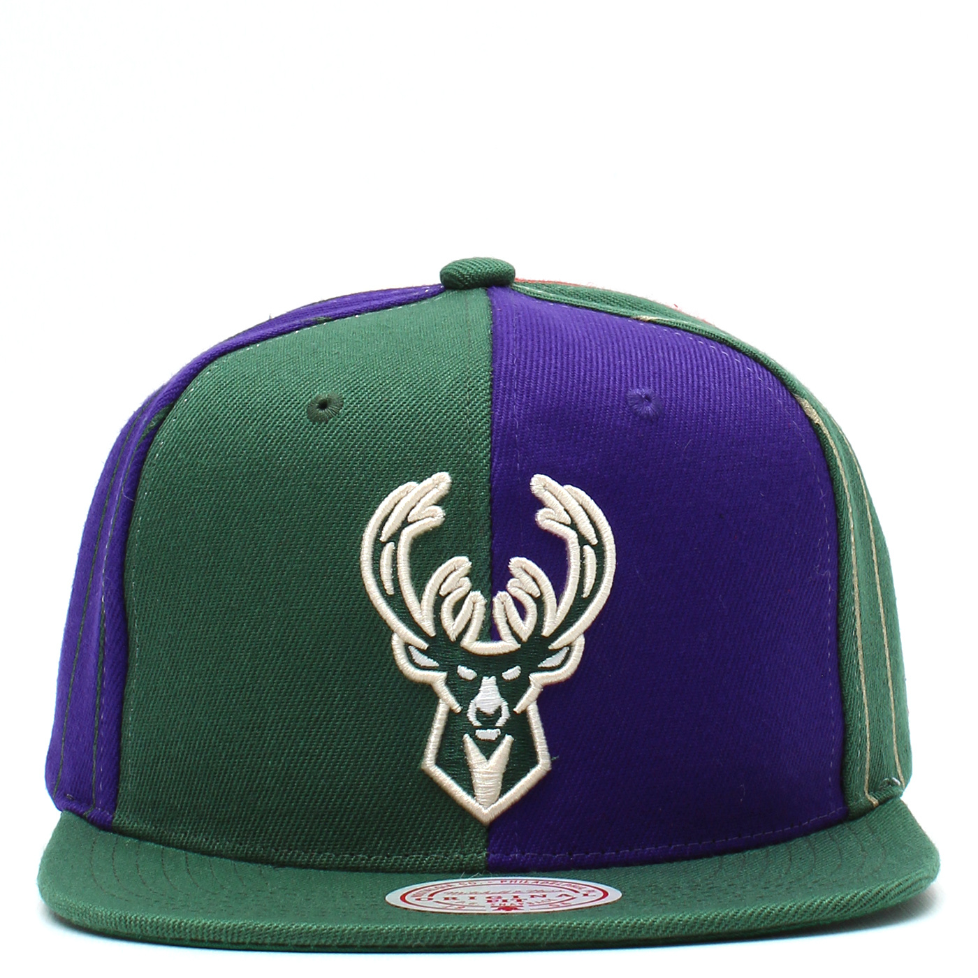 Mitchell & Ness Milwaukee Bucks Retro Pinstripe Snapback Hat - White - MODA3