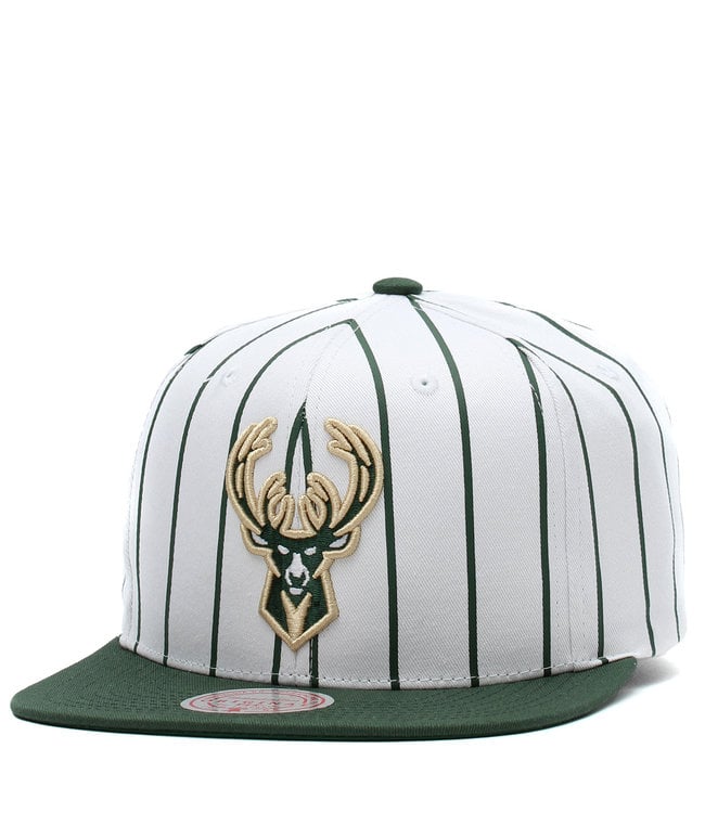 Mitchell and Ness Bucks What The Pinstripe Snapback Hat