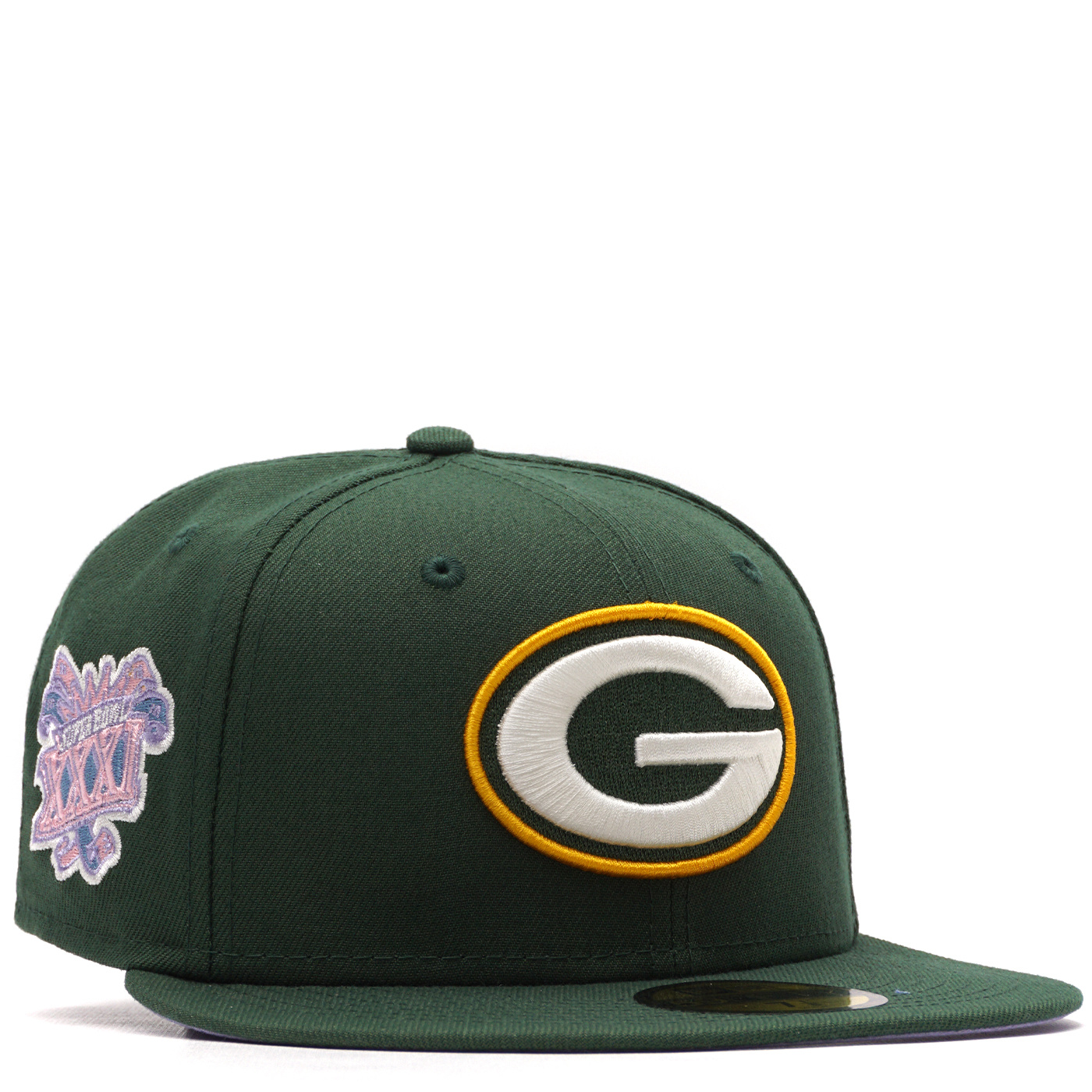 Green Bay Packers Fitted New Era 59FIFTY Pop Sweat Hat Cap Lavender UV