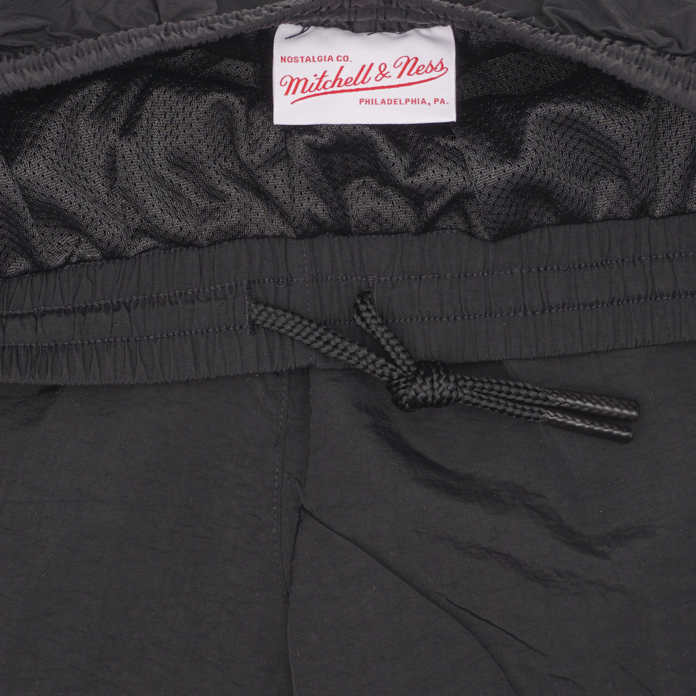 Mitchell & Ness Black Branded Nylon Shorts