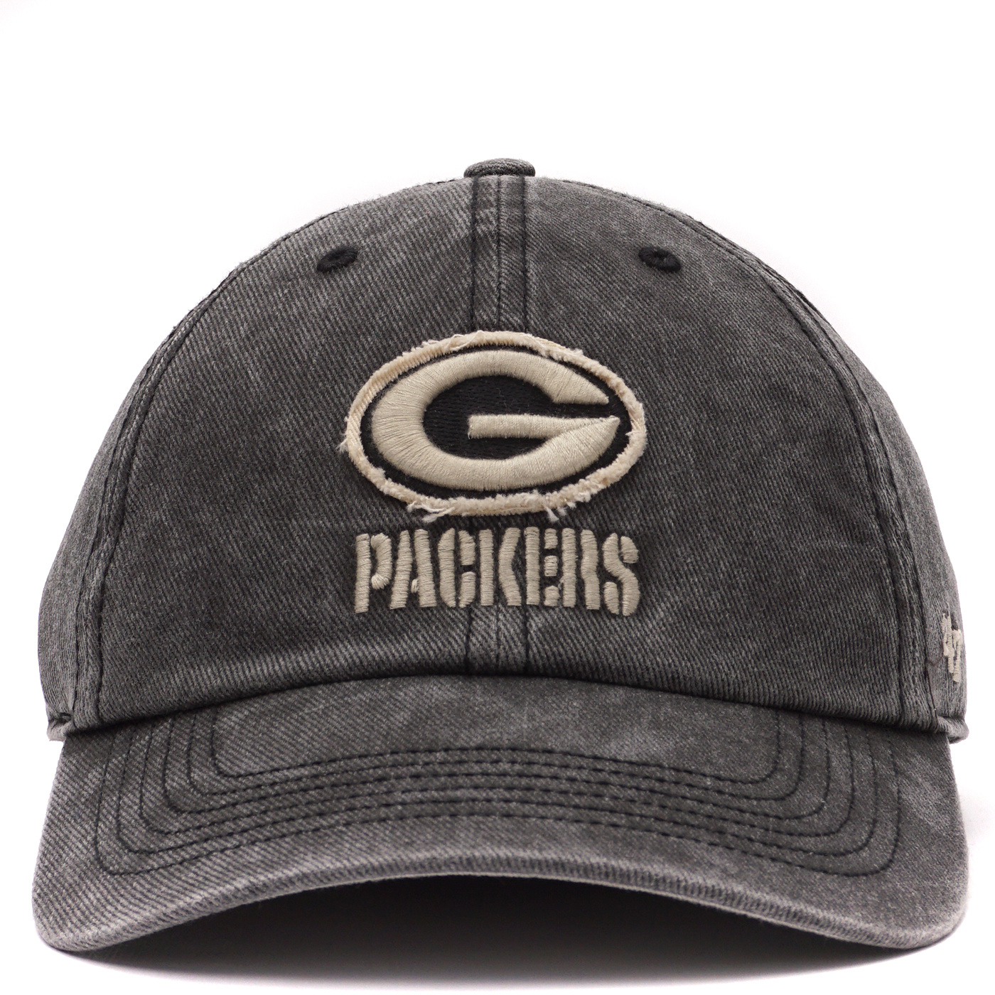 Men's '47 Black Green Bay Packers Esker Clean Up Adjustable Hat