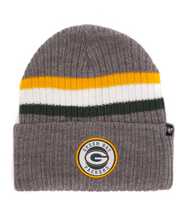 Green Bay Packers New Era GB Interlock Stripe Knit Hat at the