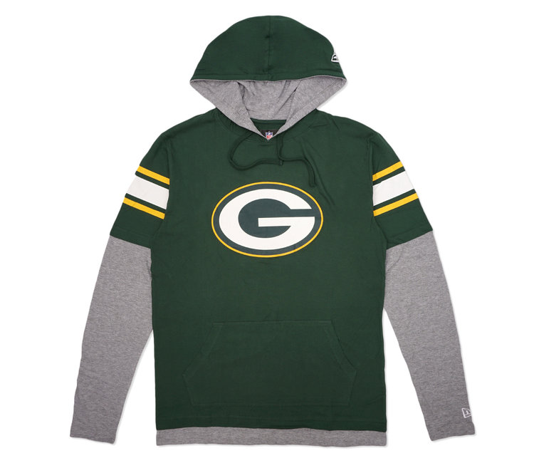 Green Bay Packers New Era Current Day Long Sleeve Hoodie T-Shirt - Green