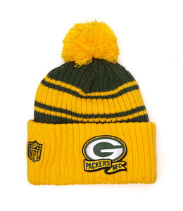 Green Bay Packers New Era Knit Hat On Field Sideline Beanie Hat Fleece Cap  USA..