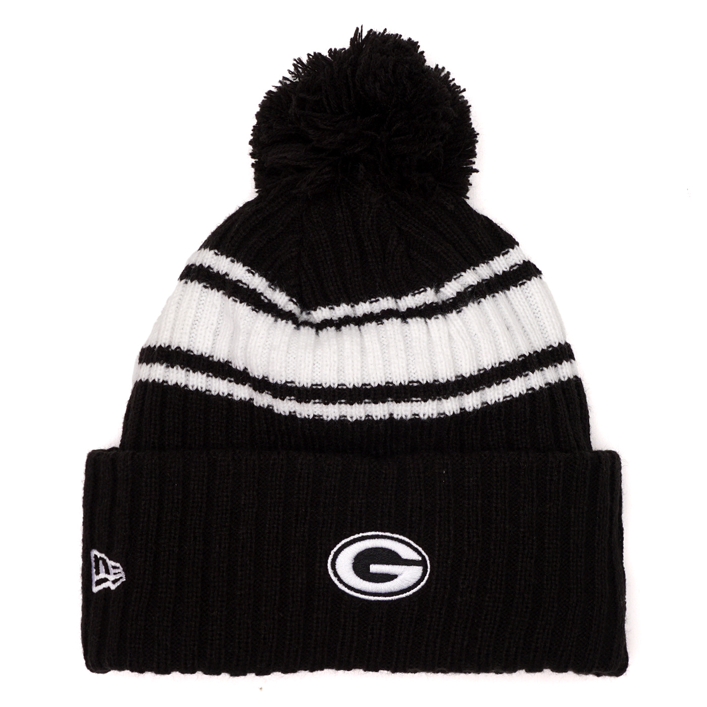 Green Bay Packers On-Field Black/White Sport Knit Beanie – Green