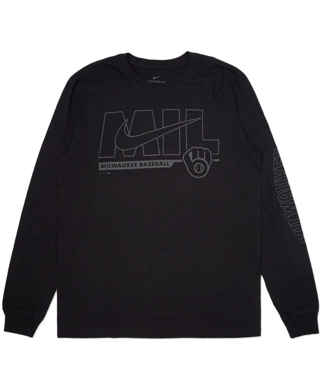 NIKE Brewers Local Pitch Black Long Sleeve Tee