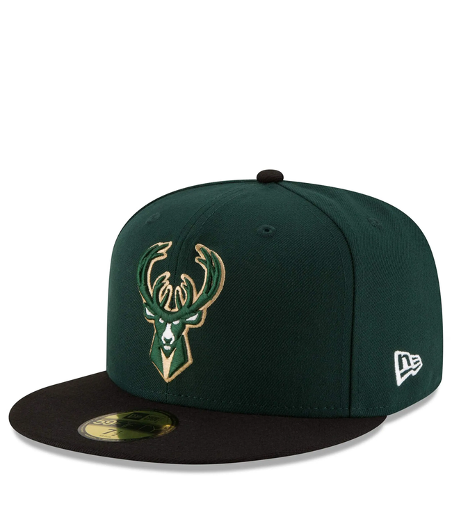 New Era Men's Milwaukee Bucks 59FIFTY Authentic Hat, Size 7 3/8, Green