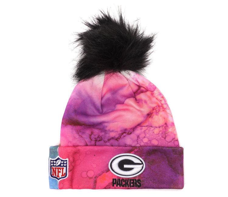 New Era Green Bay Packers Crucial Catch Knit Pom Beanie - Multi - MODA3