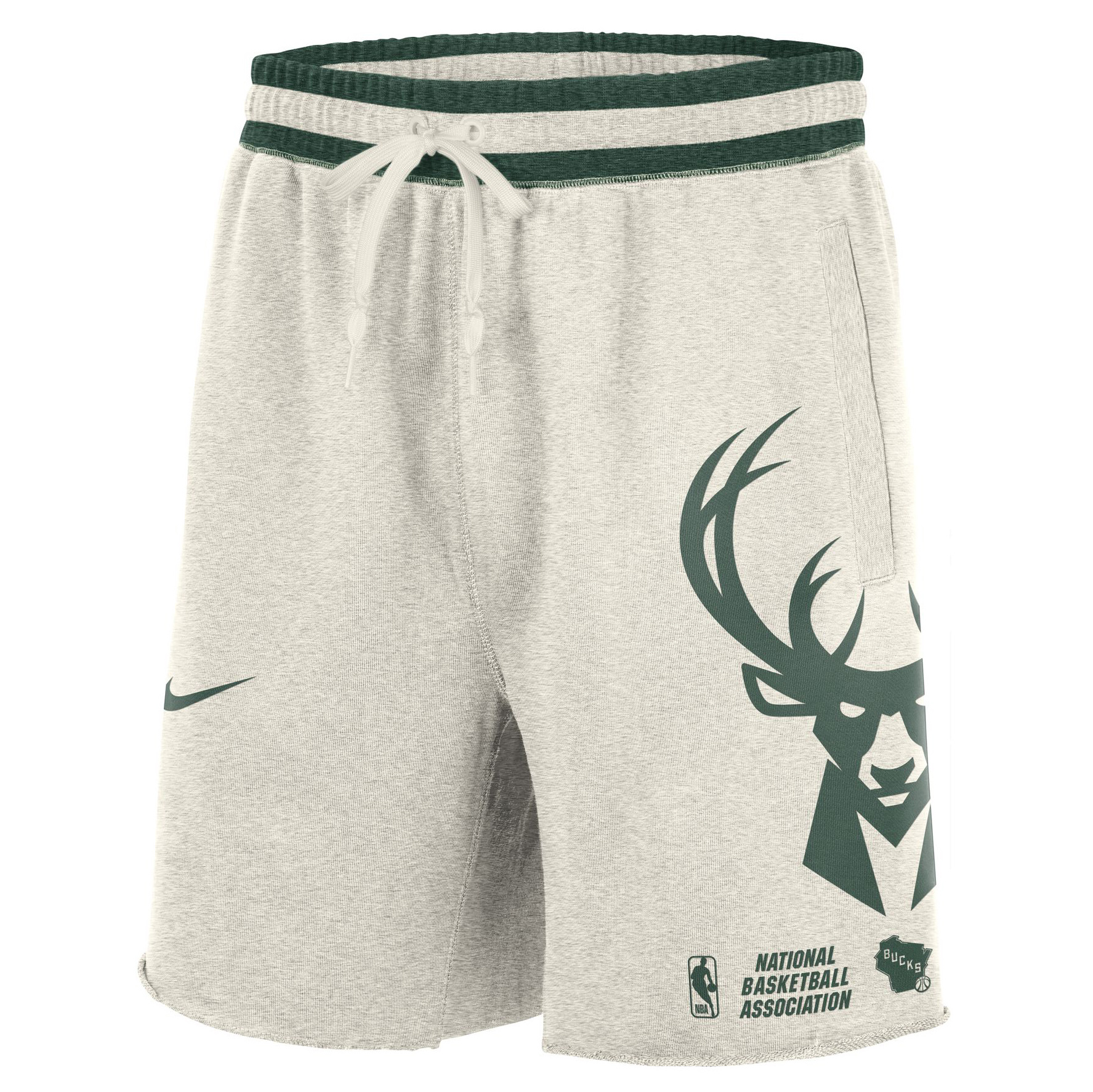 Nike Milwaukee Bucks Fleece Courtside Shorts - Phantom - MODA3