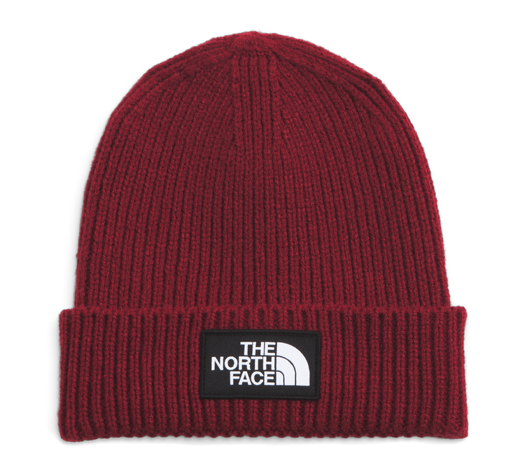 north face beanie red