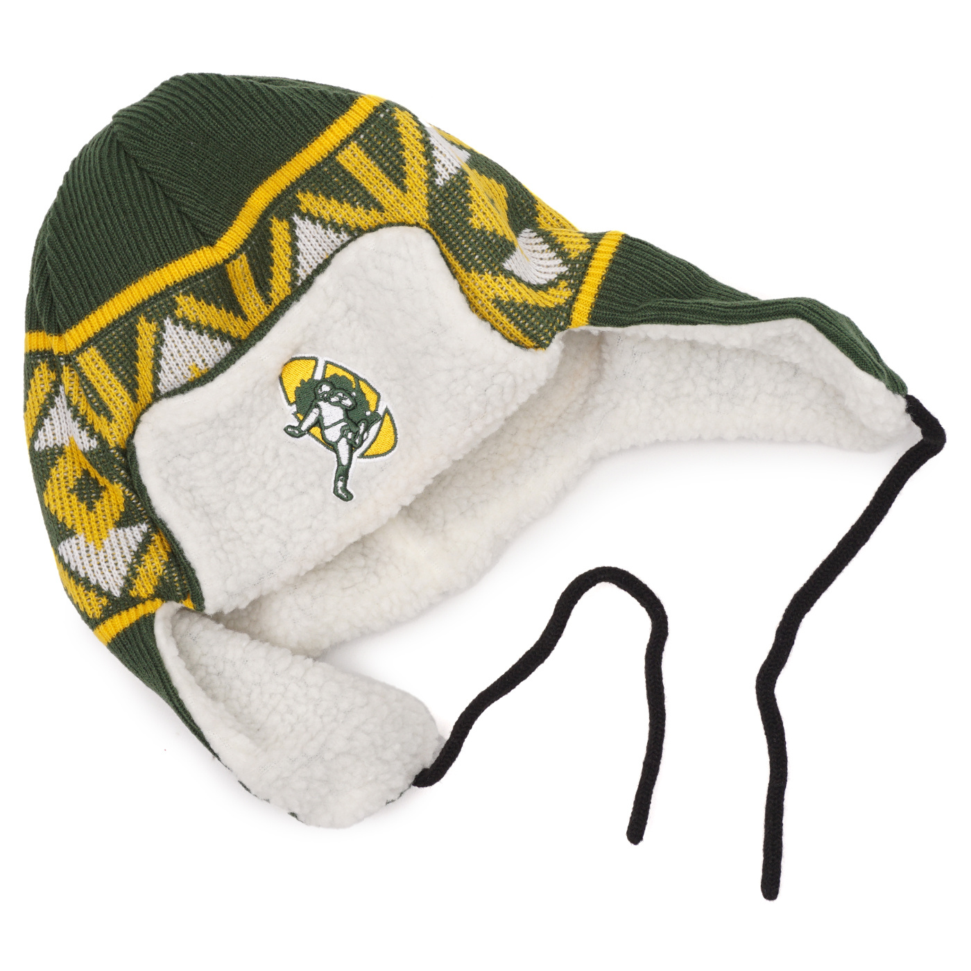 New Era Men's Green Green Bay Packers Historic Logo Knit Trapper Hat