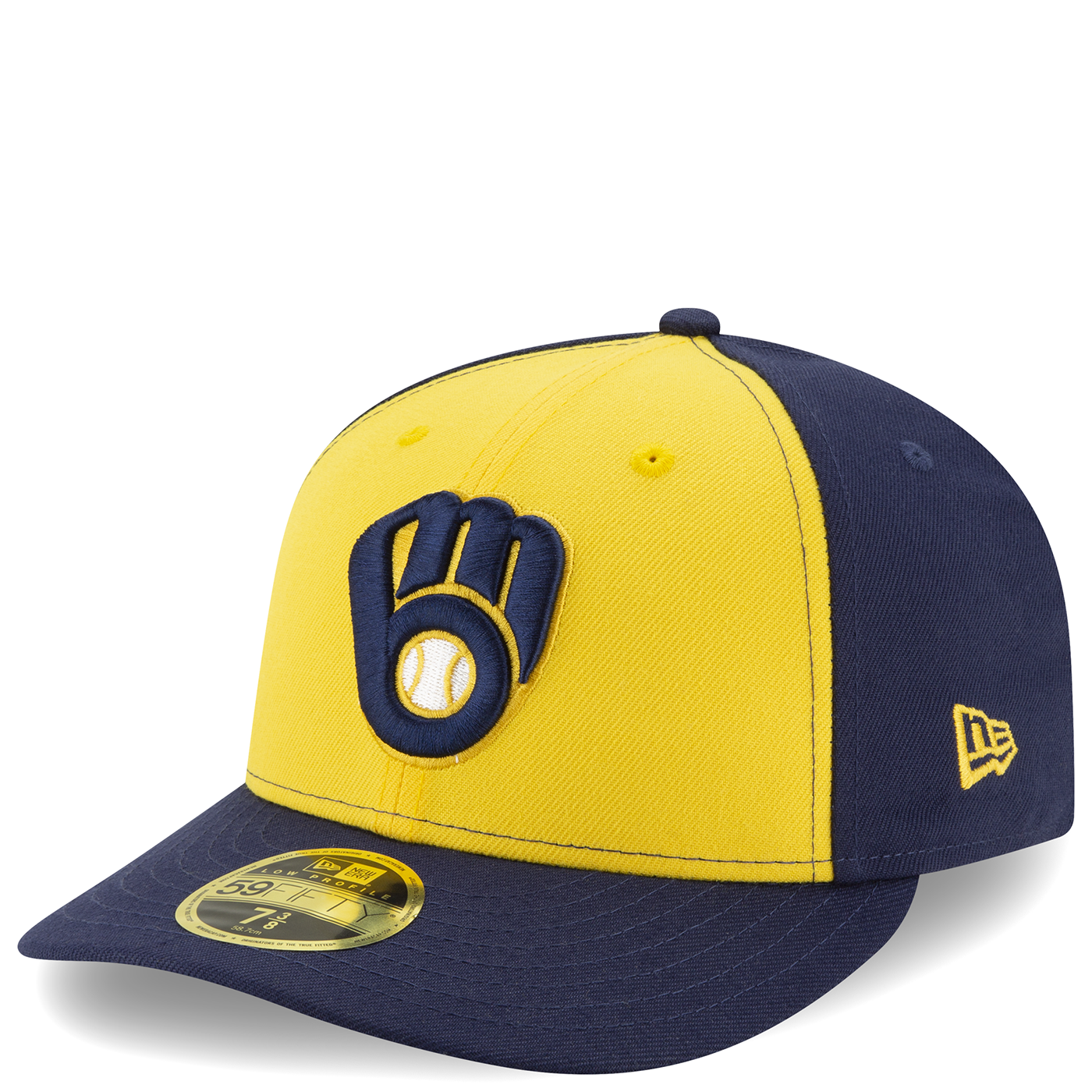 Men's New Era Navy/Yellow Milwaukee Brewers Alternate 2020 Authentic Collection On-Field Low Profile Fitted Hat