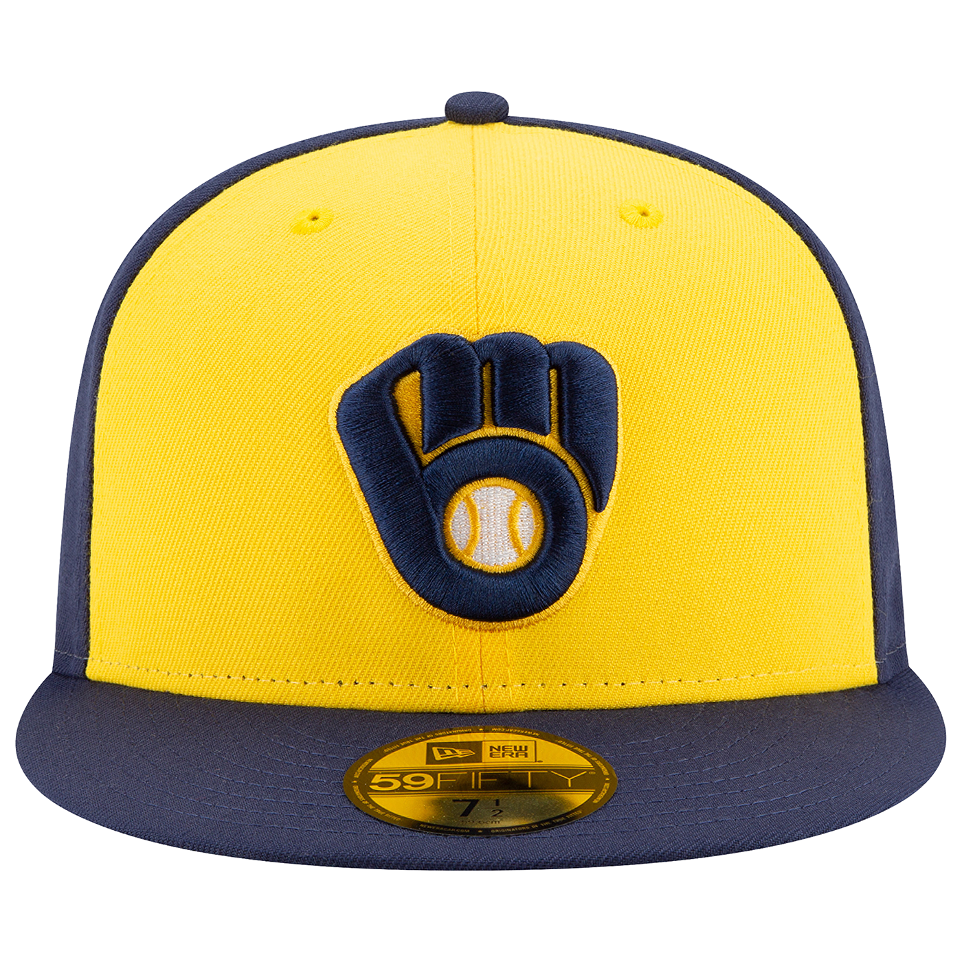 New Era Milwaukee Brewers Authentic 59Fifty Fitted Hat - Gold/Navy - MODA3