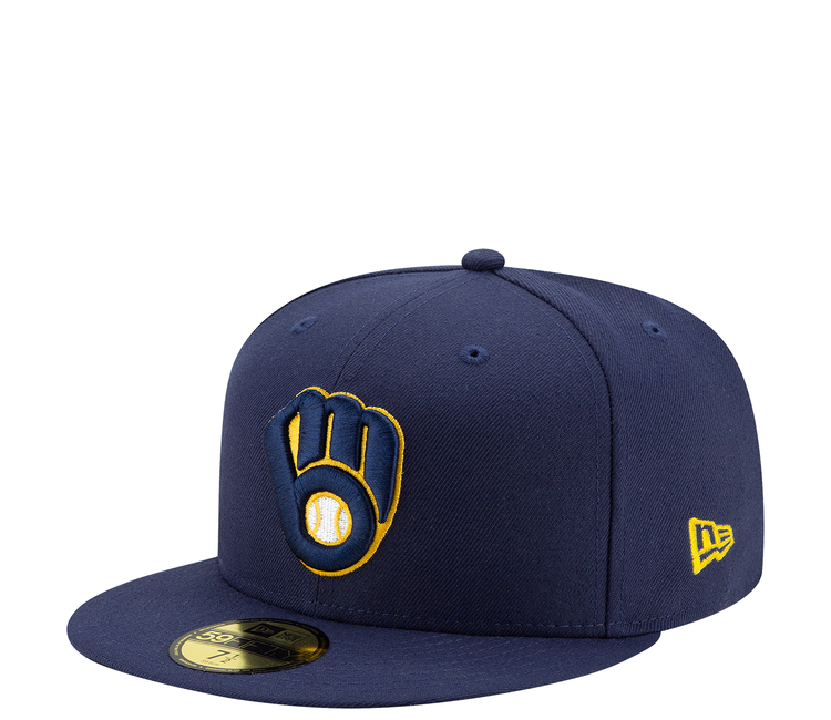 Men's New Era Cream/Navy Milwaukee Brewers Chrome Sutash 59FIFTY Fitted Hat