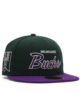 NEW ERA BUCKS SCRIPT 59FIFTY FITTED HAT