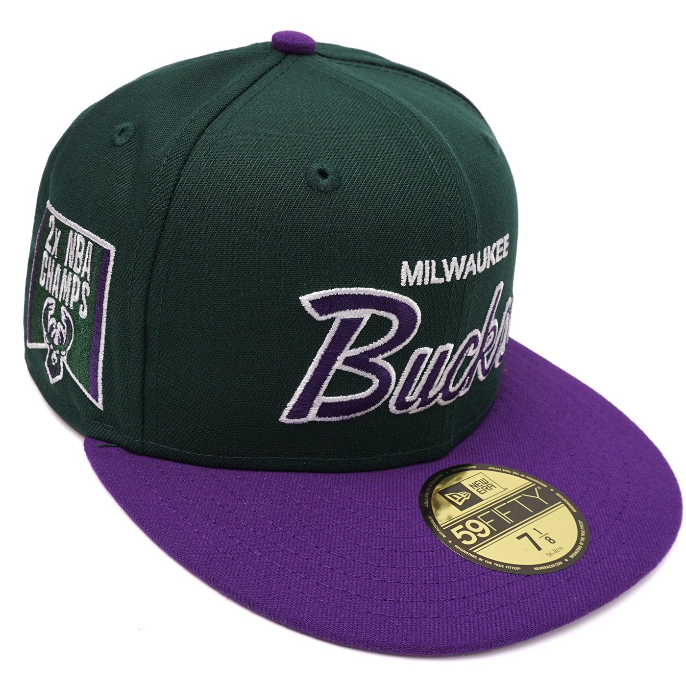 New Era 59FIFTY Identity D3 Green Milwaukee Bucks Fitted Hat / 7 3/8