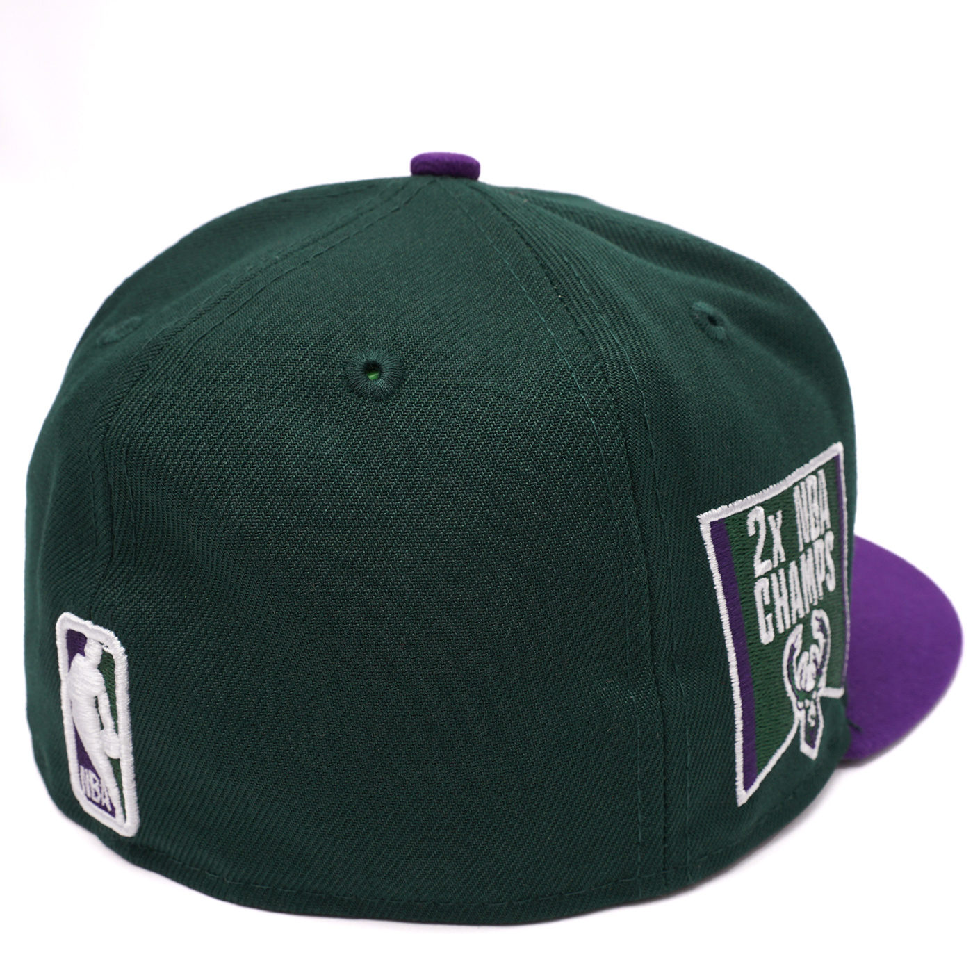 New Era Men's Bucks Script 59FIFTY Fitted Hat Green/Purple Size 7 5/8 | MODA3