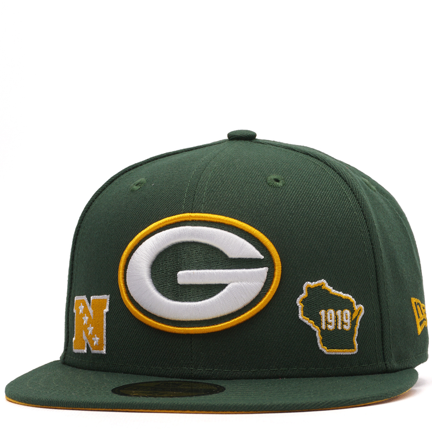 Men's New Era Green Bay Packers White on White 59FIFTY Fitted Hat