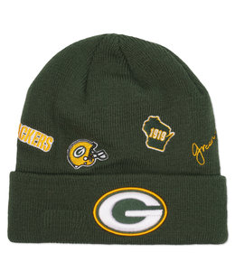 Packers Black Letter Cuff Knit Beanie