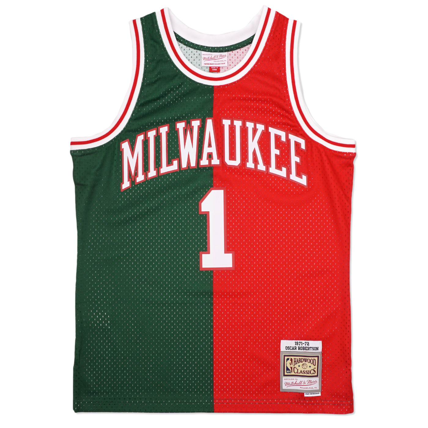Mitchell & Ness Milwaukee Bucks Red/Green Hardwood Classics