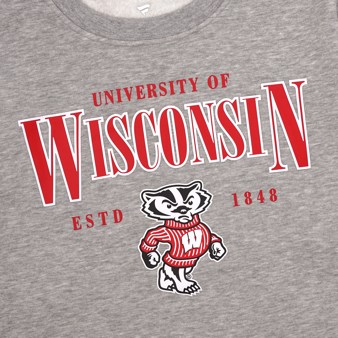 Fanatics Wisconsin Badgers Act Fast Crewneck Sweatshirt - Heather