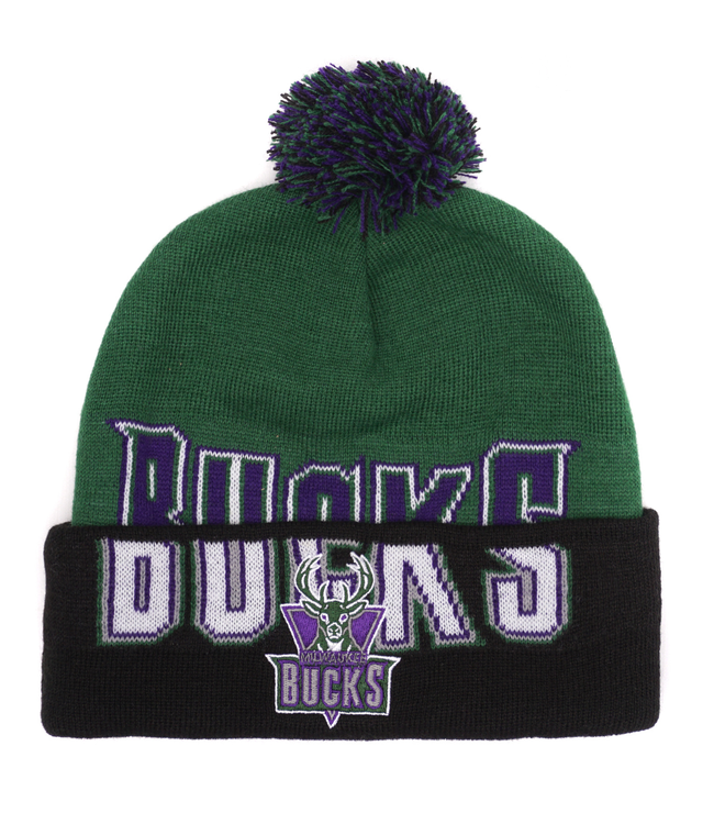 MITCHELL AND NESS Bucks Double Take Pom Beanie