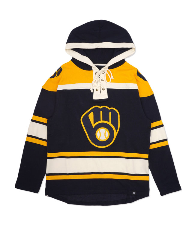 Men's Pittsburgh Pirates '47 Black Lacer Pullover Hoodie