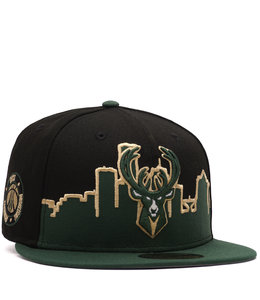 New Era Green Icon Milwaukee Bucks Fitted Cap / 7 1/2