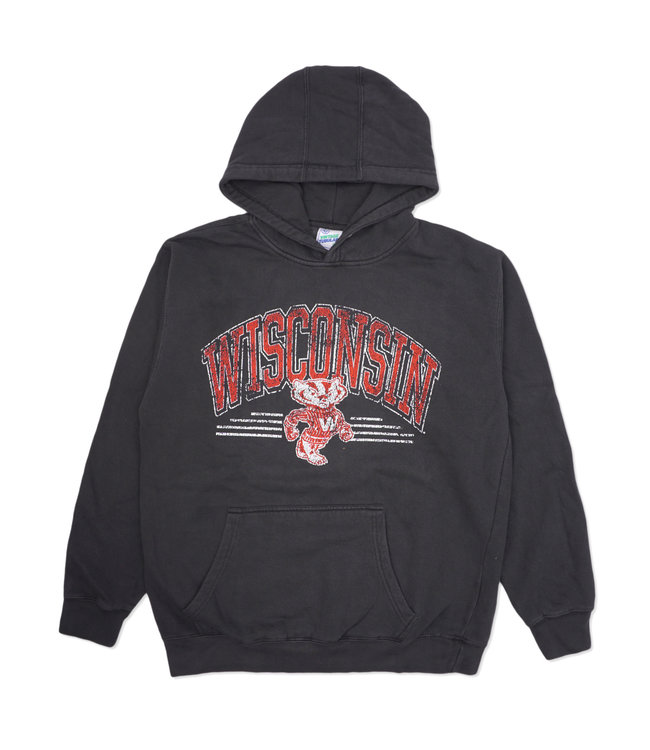 '47 BRAND Badgers Sun Fade Pierce Pullover Hoodie