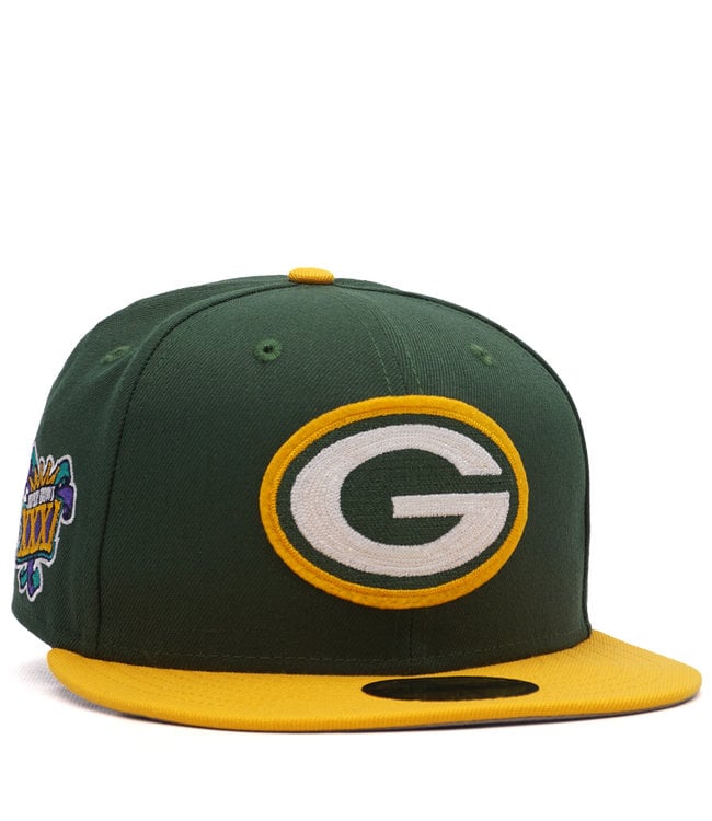 New Era Green/Gold Green Bay Packers Super Bowl XXXI Letterman 59FIFTY Fitted Hat