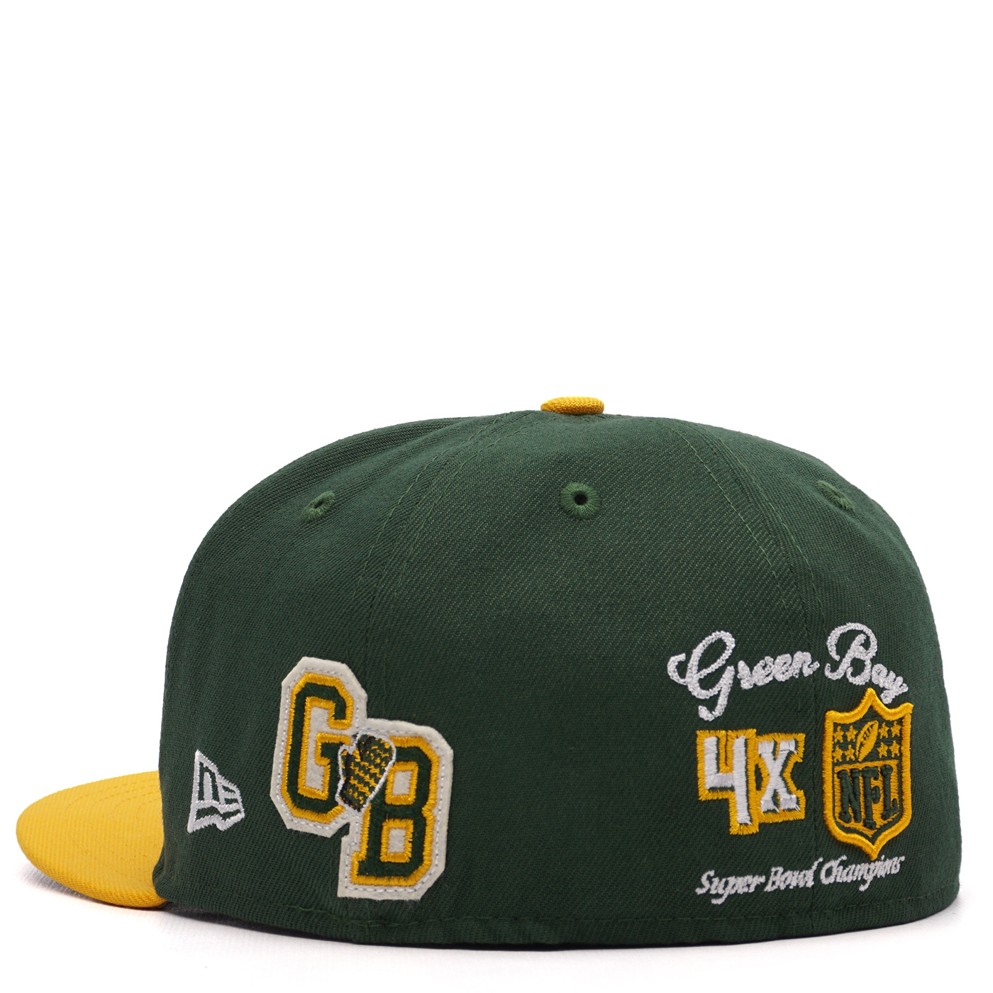 Men's Green Bay Packers New Era Green Crown 4x Super Bowl Champions 59FIFTY  Fitted Hat