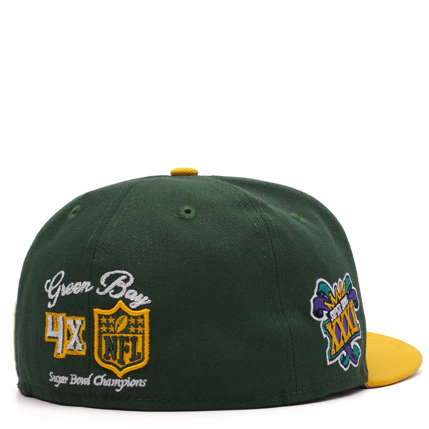 New Era Green/Gold Green Bay Packers Super Bowl XXXI Letterman 59FIFTY Fitted Hat