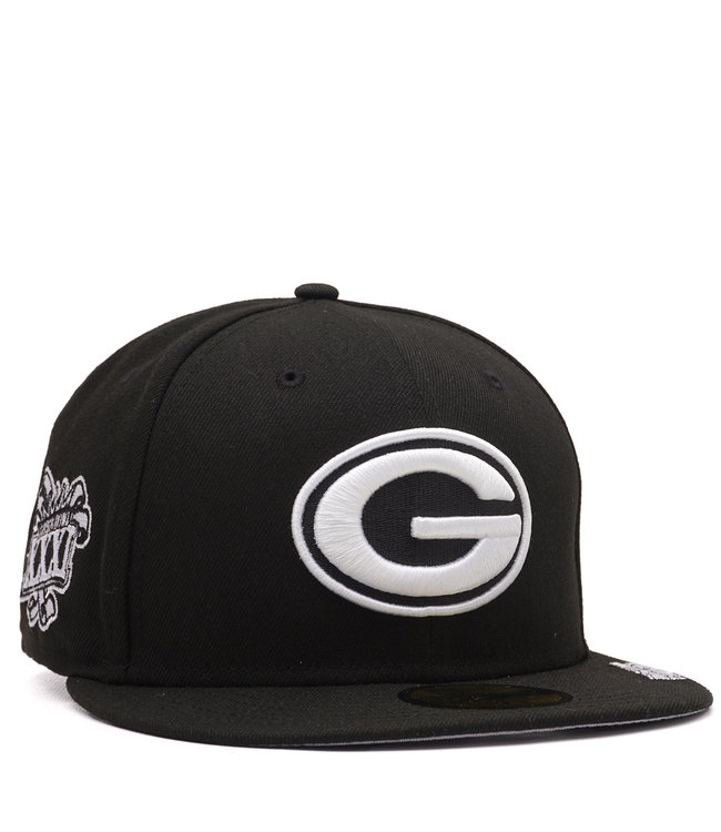 Men's New Era Black Green Bay Packers Super Bowl XXXI Side Patch 59FIFTY Fitted Hat