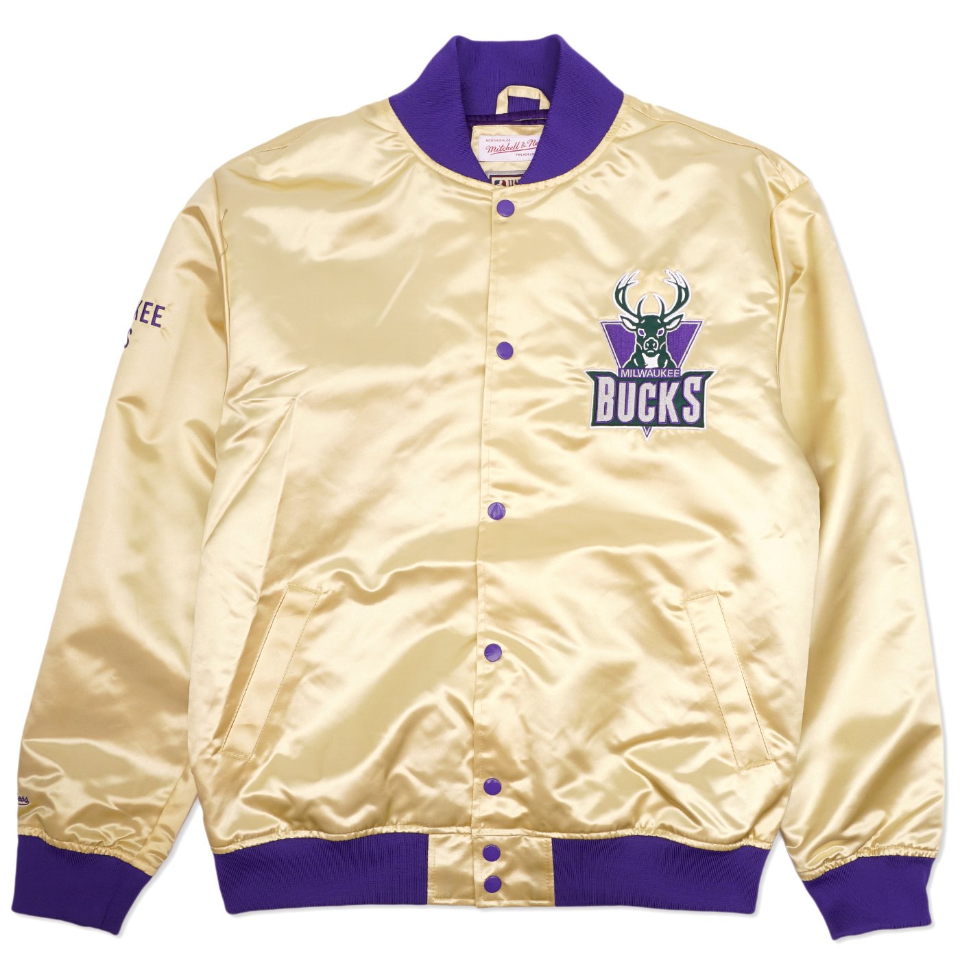 Mitchell & Ness Knicks Fashion Gold Lightweight Satin Jacket