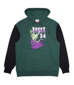 MITCHELL AND NESS BUCKS ALLEN NAME & NUMBER PULLOVER HOODIE