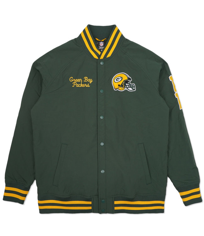 Vtg Mens NFL Green Bay Packers Nylon Windbreaker Snap Tear Away