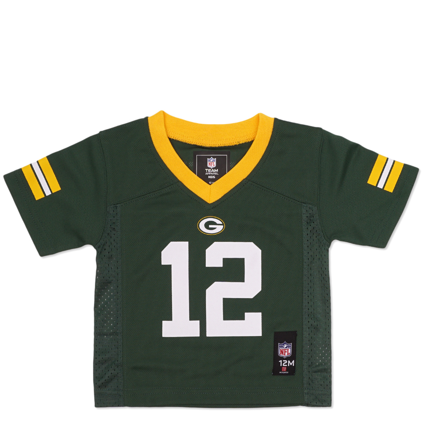 Green Bay Packers Yellow NFL Youth Team Apparel V Neck Jersey