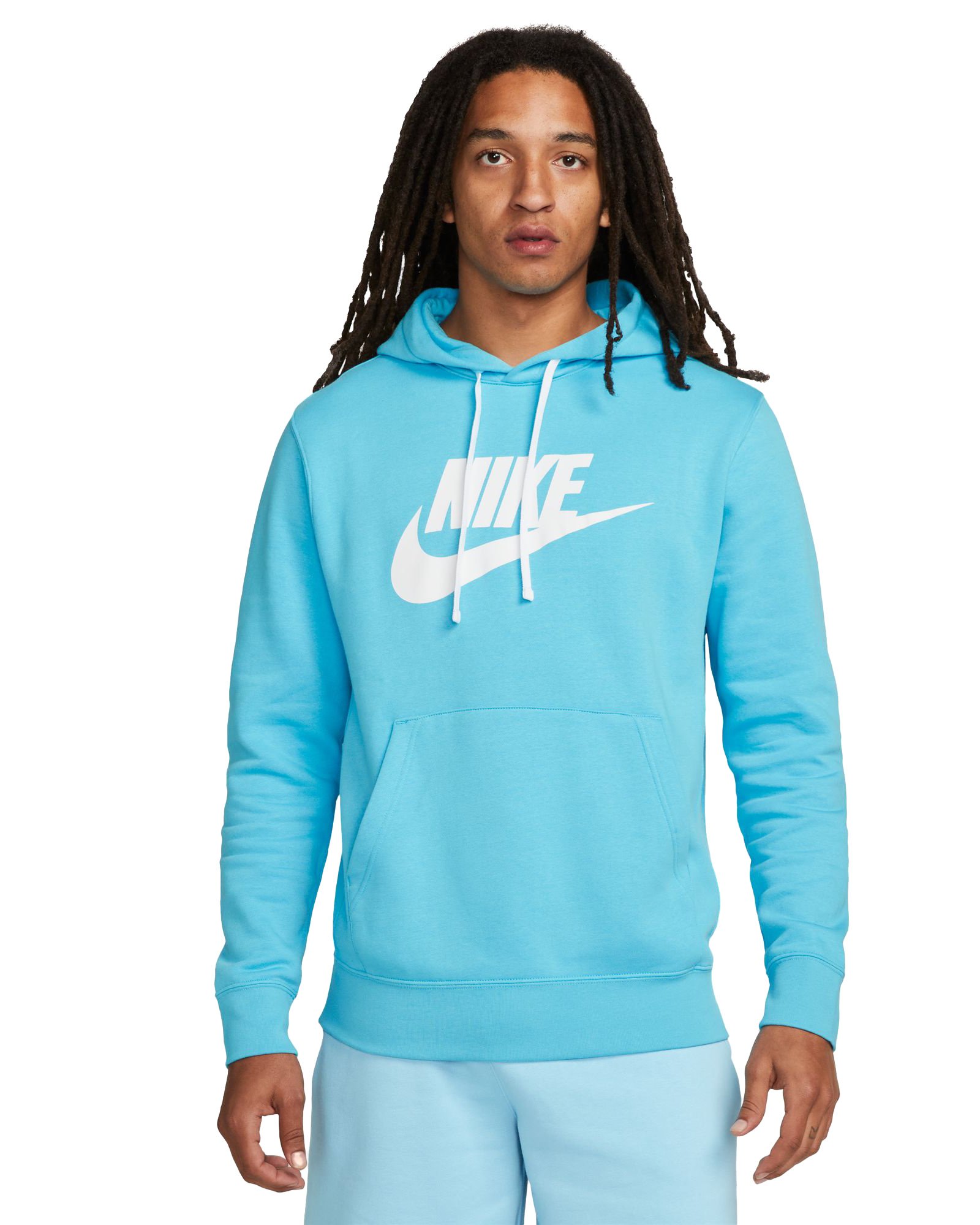 Nike Graphic Pullover Hoodie - Baltic Blue/White -