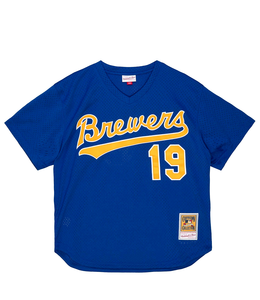 MITCHELL AND NESS BREWERS ROBIN YOUNT '91 AUTHENTIC BATTING PRACTICE JERSEY