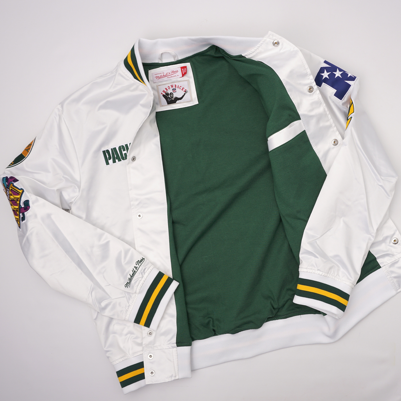 Packers Mitchell & Ness Team OG Satin Jacket XL Green & Gold