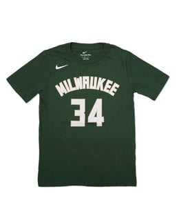 NIKE BUCKS YOUTH GIANNIS NAME & NUMBER TEE