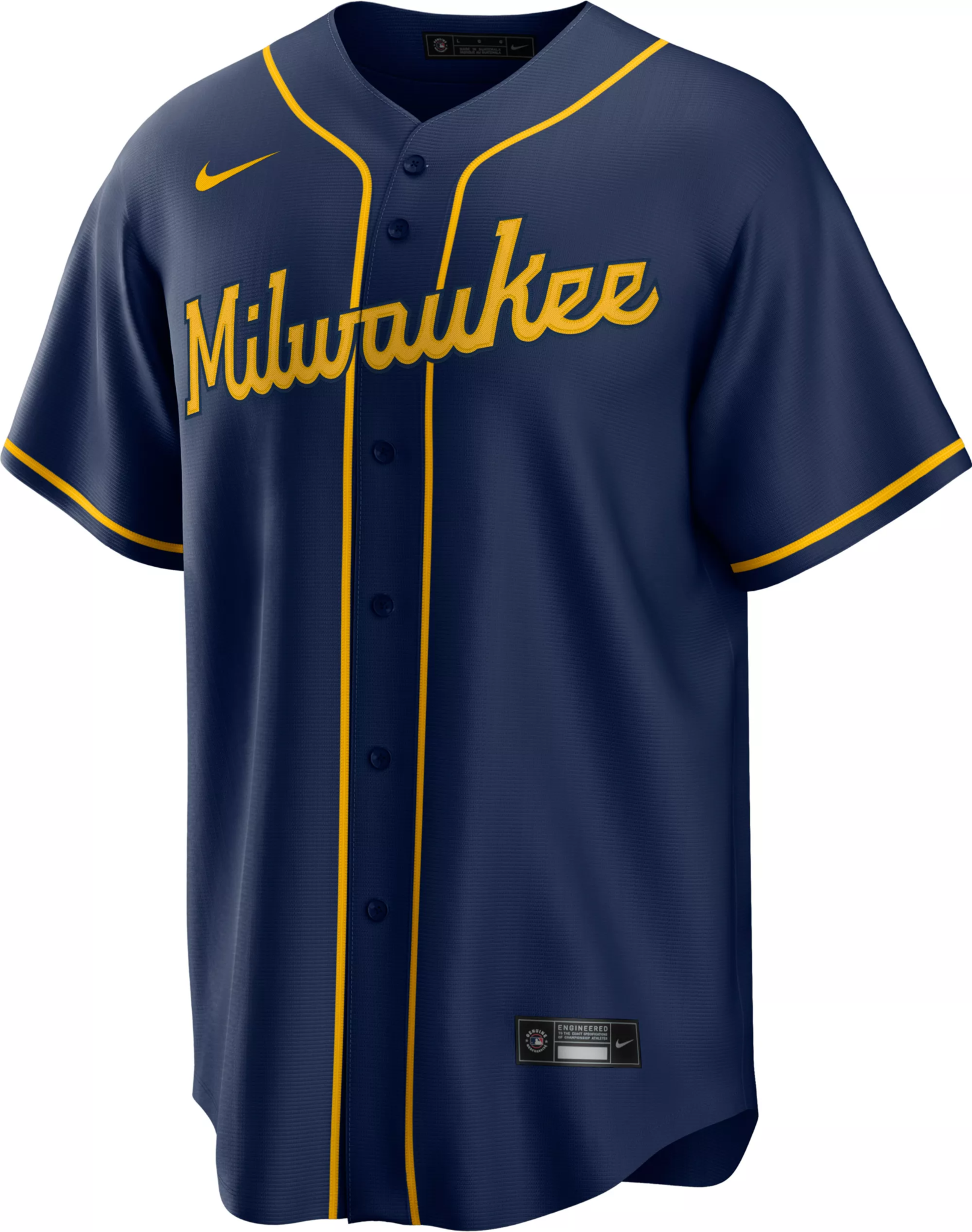 Milwaukee Brewers Nike Alternate Authentic Team Logo Jersey - Navy