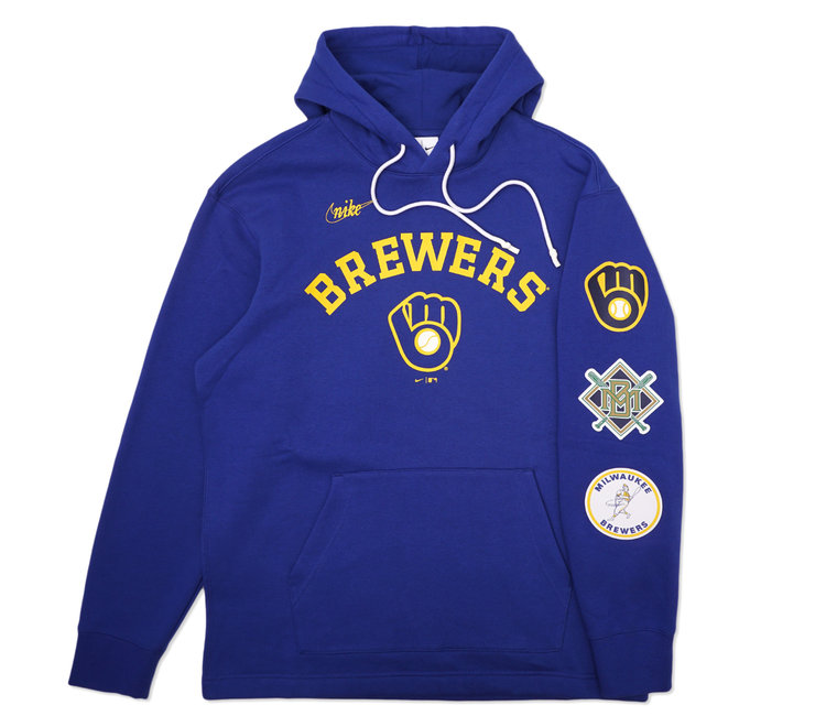 Milwaukee Brewers Nike Royal Rewind Lefty Hooded Sweatshirt