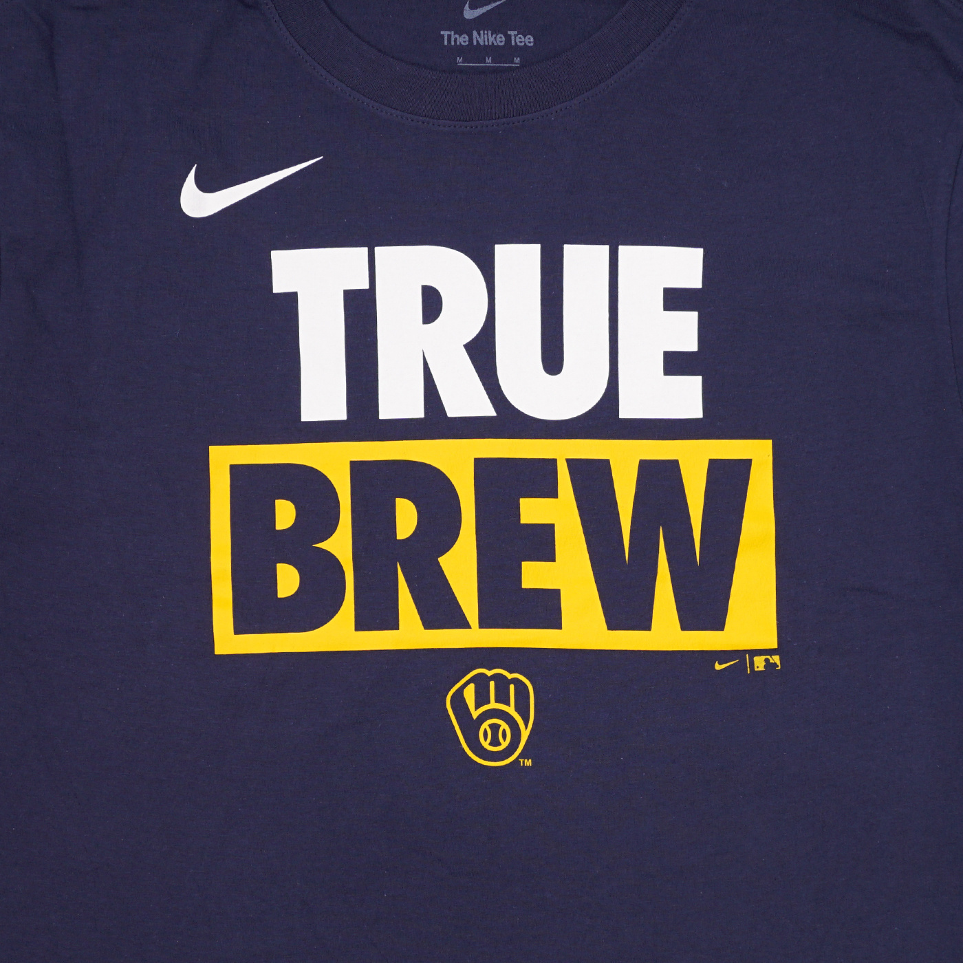 Nike Brewers Yellow Big City Swoosh Legend Tee