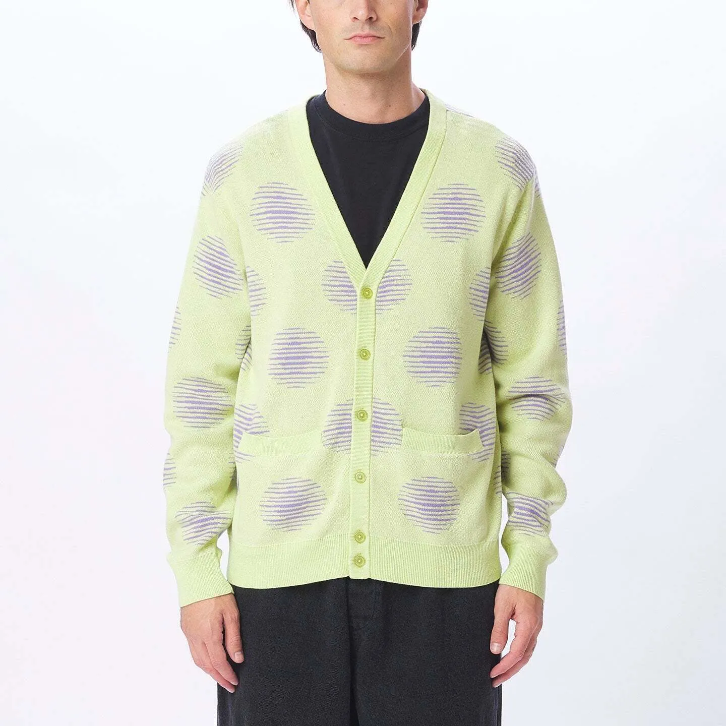 OBEY Oval Cardigan - Celery Juice Multi - MODA3