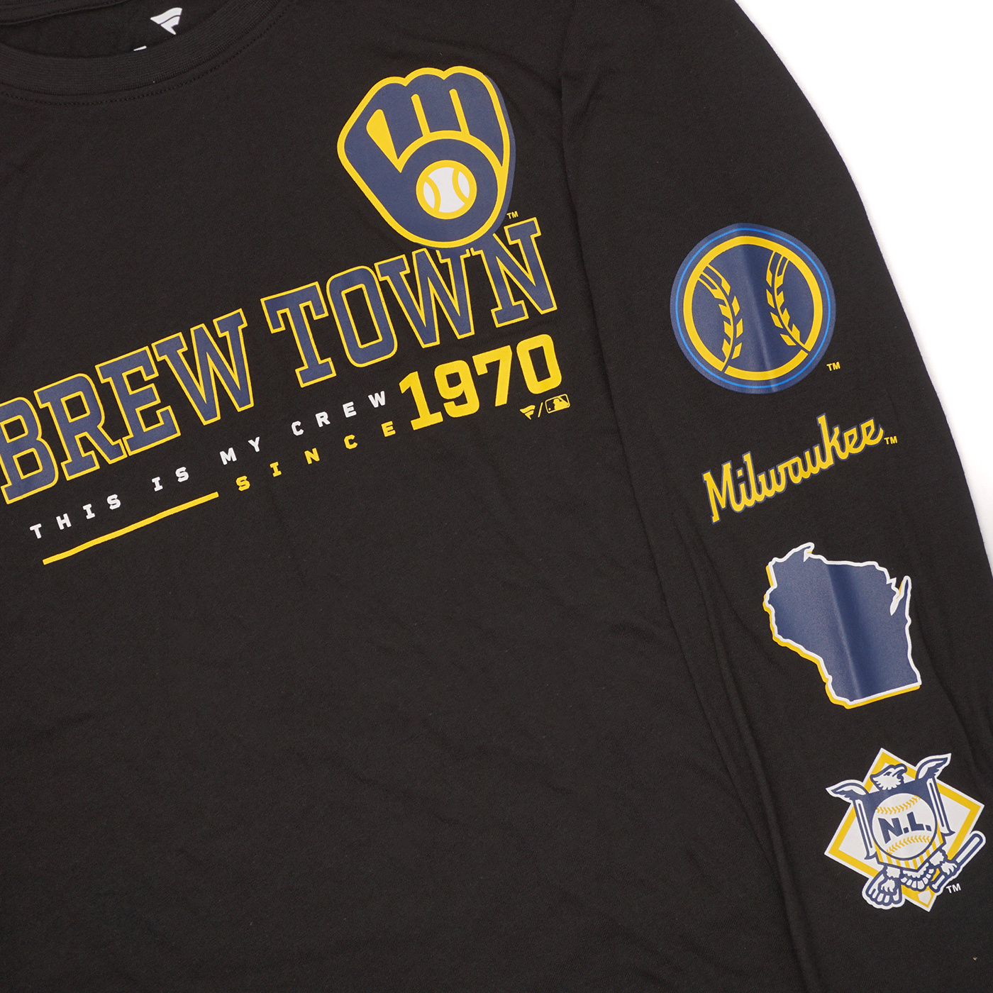 Fanatics Branded Black Milwaukee Brewers High Whip Pitcher Long Sleeve T- shirt