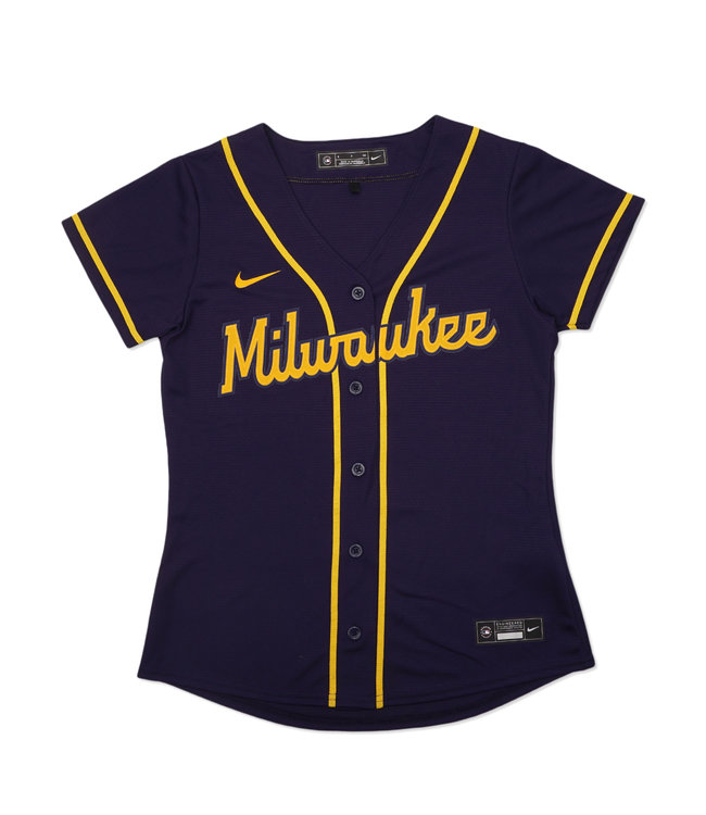 Milwaukee Brewers Mens Nike Replica Alt Jersey - Navy Blue