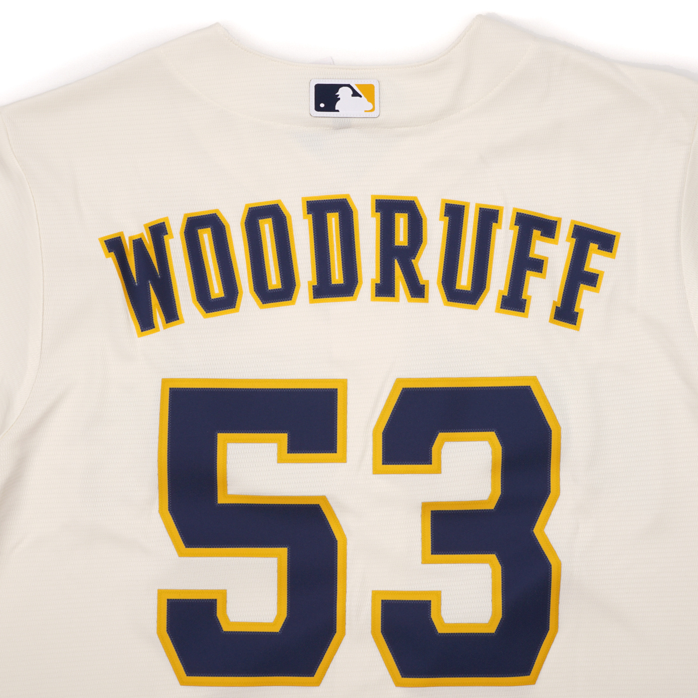Nike Men's Milwaukee Brewers Brandon Woodruff #53 Navy T-Shirt